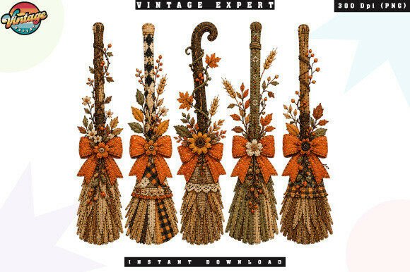 Download Autumn Witch Broom Patchwork PNG - Broom Collection