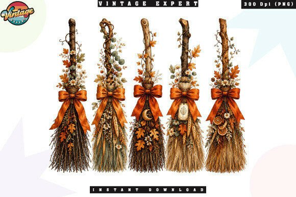 Download Autumn Witch Broom Bundle PNG - Broom Collection
