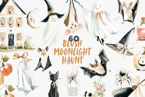 Download Soft Blush Halloween Clipart Bundle - Premium Bundle