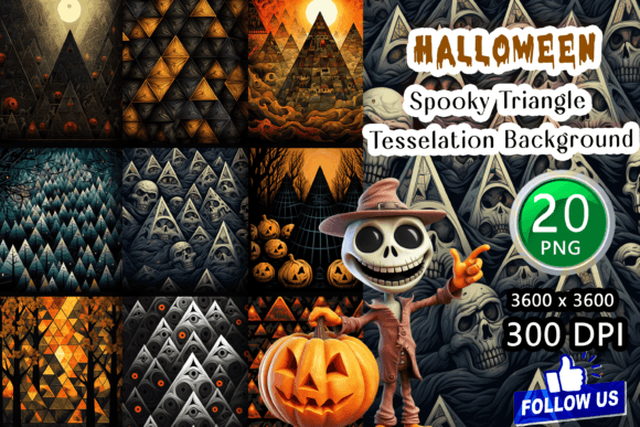 Download Spooky Triangle Tessellation Backgrounds - Spooky Collection