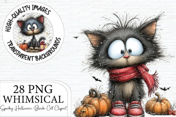 Download Spooky Halloween Black Cat Clipart - Spooky Collection