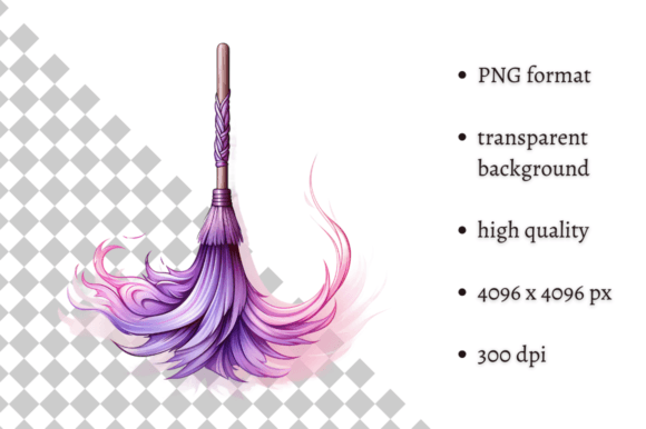 Download Pastel Pink Halloween Broom PNG Clipart - Broom Collection