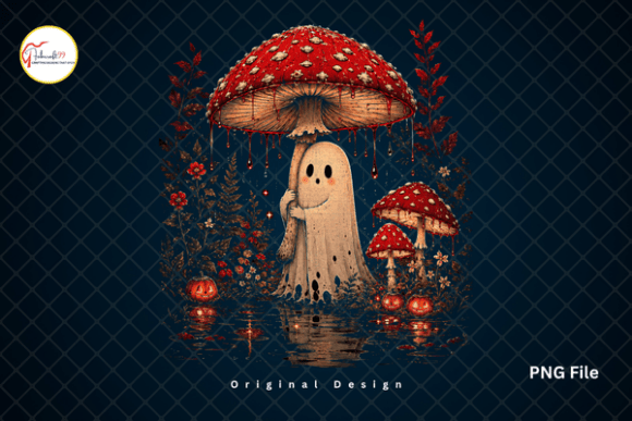 Download Cottagecore Mushroom Spooky Ghost PNG - Spooky Collection