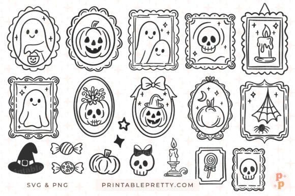 Download Halloween SVG Bundle 20 Spooky Frames - Spooky Collection