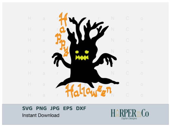 Download Happy Halloween Spooky Tree SVG, PNG - Spooky Collection
