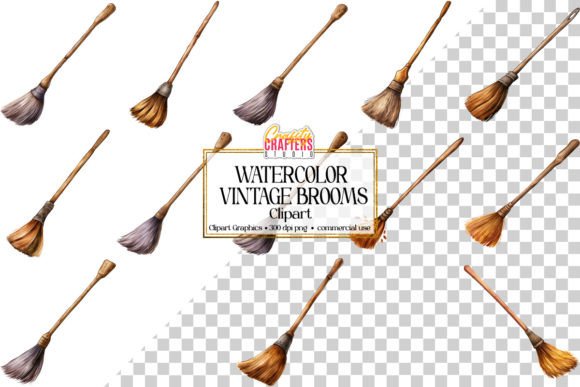 Download Antique Broom Watercolor Art PNG - Broom Collection