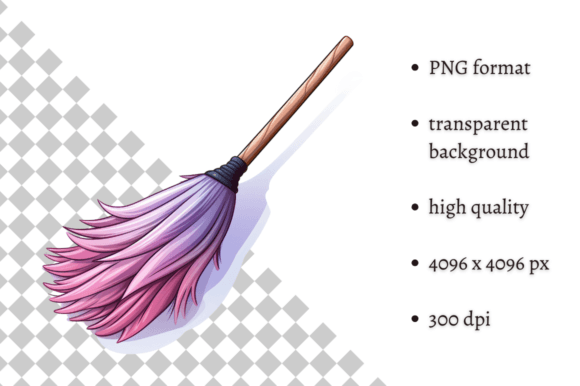 Download Pastel Pink Halloween Broom PNG Clipart - Broom Collection