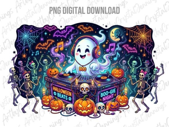 Download Spooky Ghost DJ Halloween Music PNG - Spooky Collection