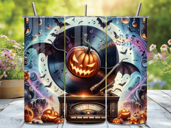 Download Spooky Music Halloween Tumbler Wrap - Spooky Collection