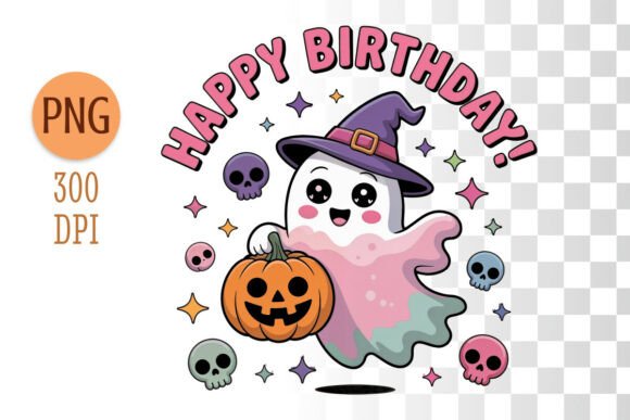 Download Cute Spooky Ghost Happy Birthday PNG - Spooky Collection
