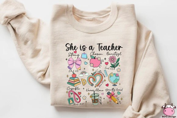 Download She is a Teacher Faith Quote Design PNG - Quote design Collection