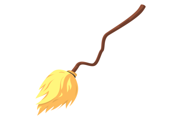 Download Old Broom Cartoon Icon. Witch Wooden Equ - Broom Collection