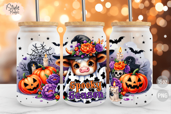 Download Halloween Spooky Season 16oz Glass Wrap - Spooky Collection